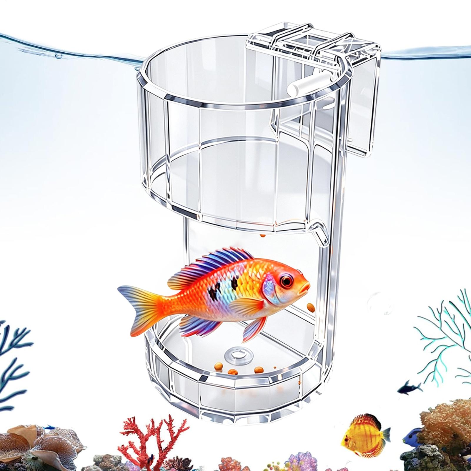 Aquarium Fish Feeder - Aquarium Voerschaal Transparante Voedselkom Houder Container
