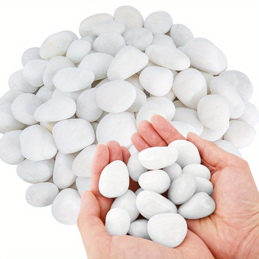 Aquarium Fish Items - 200/400g Witte Hooggepolijste Natuurlijke Kiezels 2-3