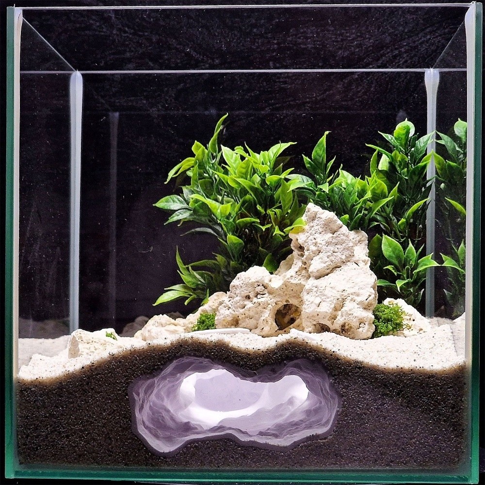 Aquarium Fish Cave - Hoogrealistisch gedetailleerd aquariumlandschap 3D-geprint, rotsen, grot,